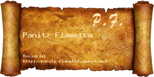 Panitz Fiametta névjegykártya